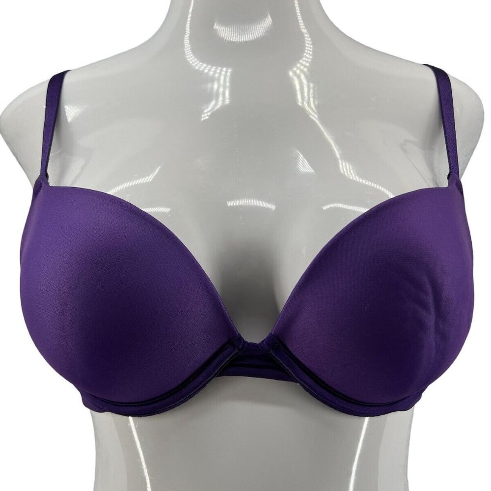 Maidenform 34D Underwire Contour Bra T-Shirt Purple Soft Cup EUC RN 27701